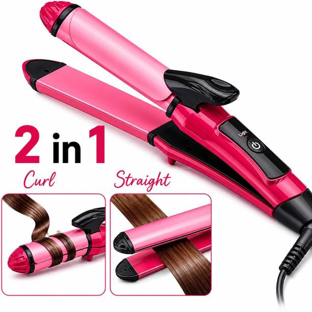 APNA STORE Portable Cordless Hair Straightening Brush | Rechargeable Electric 2-in-1 Hair Straightener & Curler for Women | Ceramic Coated Hair Straightener