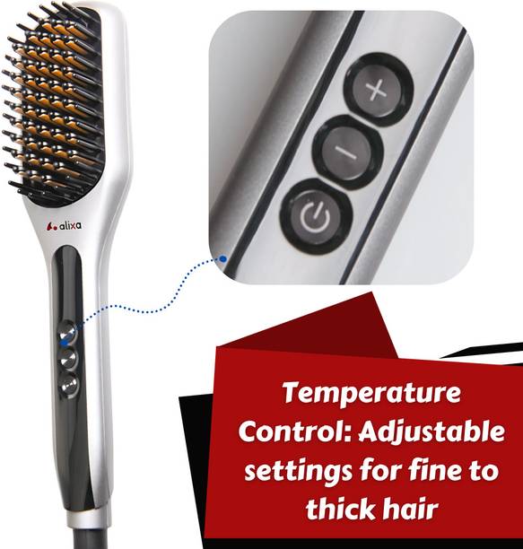 Alixa LuxeBrush HB-7303 Hair Straightener Brush