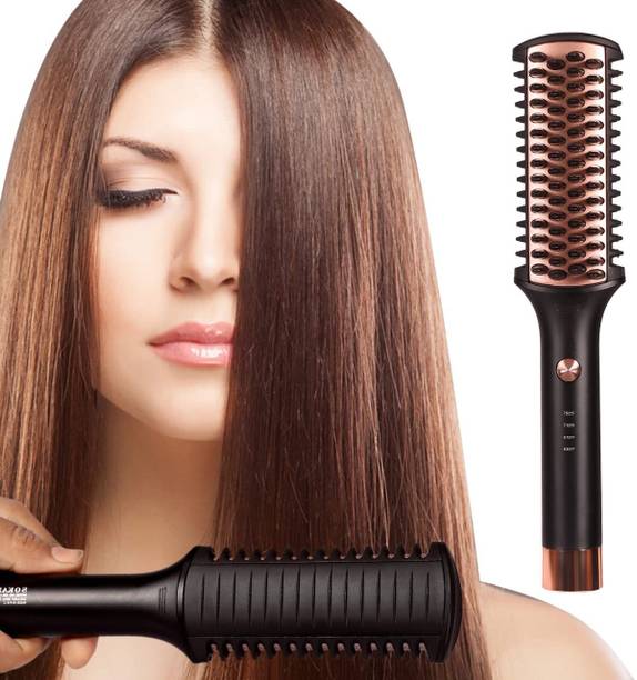 ShoppoWorld Professional Hair Straightener And Curler Brush, Ion Technology, Ceramic Coating Professional Hair Straightener And Curler Brush, Ion Technology, Ceramic Coating Hair Straightener Brush