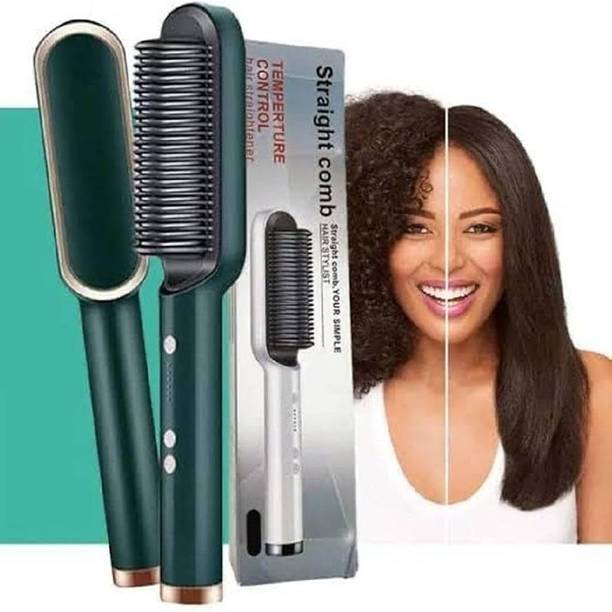 Pallory Electric Hair Straightening Comb for Women & Men | Anti-Frizz Hair Styler Brush Electric Hair Styler