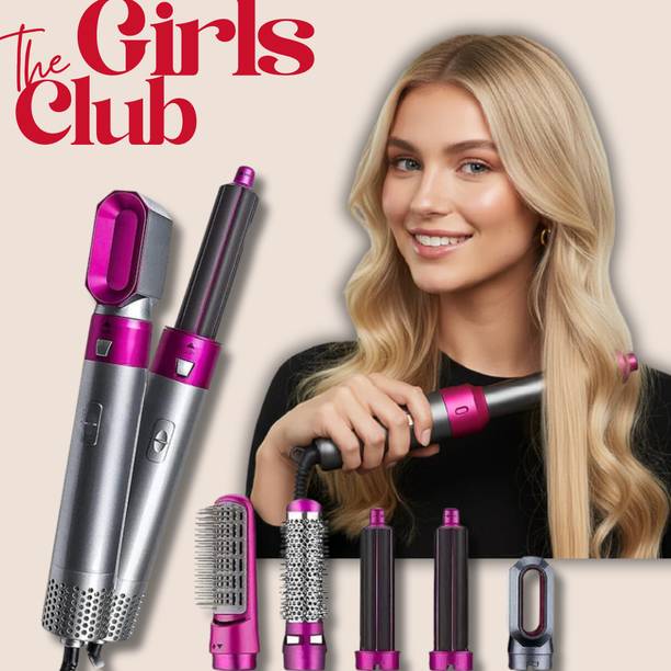 Techelite Ionic 5-In-1 Hot Air Brush Dryer, Curl, Volumizer Hot Hair Brush | Blow Dry Brush|Hair Styling Tools | 1000W Power, Ceramic-Coated Hair Styler