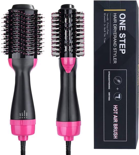 PORMONO Professional 2-in-1 Salon Negative Ion Ceramic Electric One Step Hair Dryer - Hot Air Hair Dryer Comb - 1200 W Hair Straightener Brush