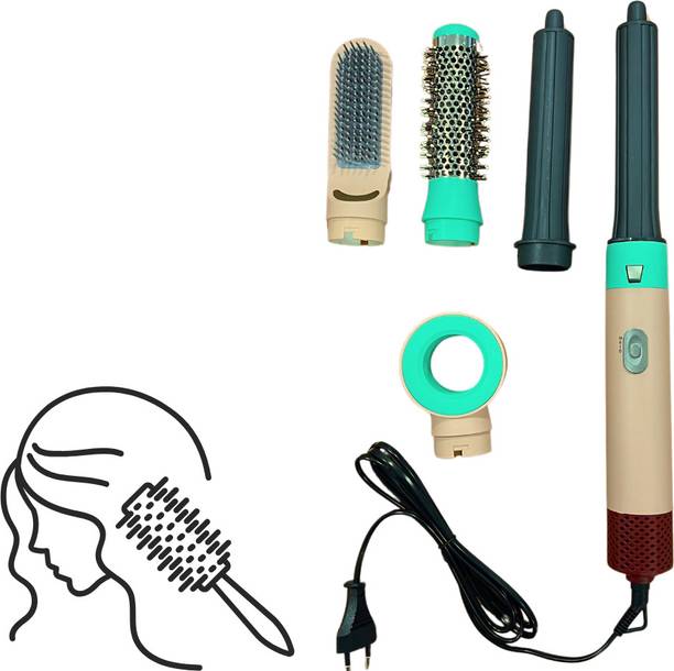 Elevea 15 YEARS WARRANTY 5-in-1 Hair Styler Set with Manual Curling Iron, Straightener Hair Styler