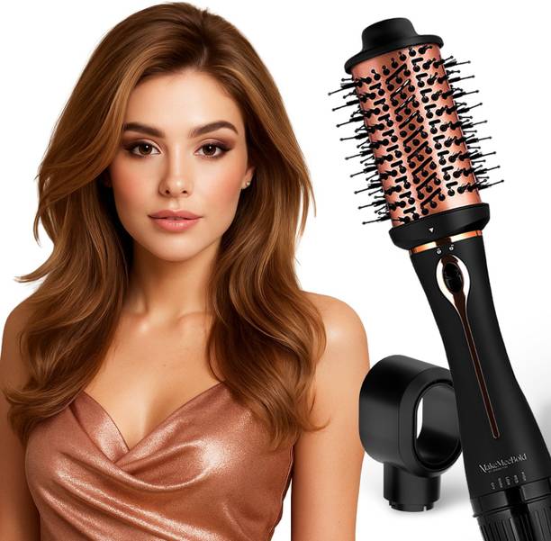 MakeMeeBold 3 in 1 Hot Air Brush for Women Hair Styler Brush 3-in-1 | Volumizer, Blow Dryer & Straightener Tool Hair Straightener Brush
