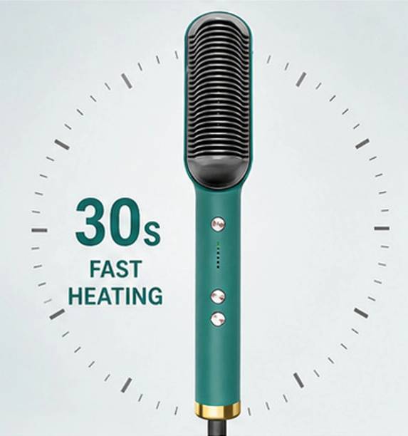 TUNEBUDDY Professional SilkStyle Straightening Comb Brush Ceramic Coated Teeth Smooth D286 Hot Straightening Comb Brush H909B Fast Heating Technology,Anti-Scald DesignV286 Hair Straightener Brush