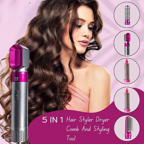 Dizosonic 1 Hot Air Brush, 2 Curler, 1 Hair Dryer, 1 Hair Straightner Comb,Hair Styler Professional 5-in-1 Multi-Function Hot Air Styler Hair Styler