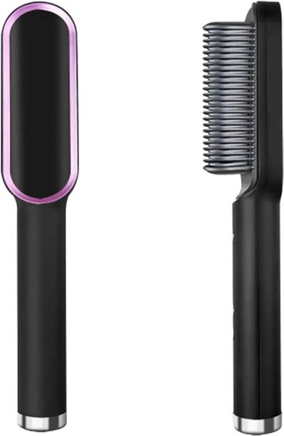 THQT Professional Hair Styler Tool Straightener Machine PTC Heating Electric Brush Hair Straightener Brush