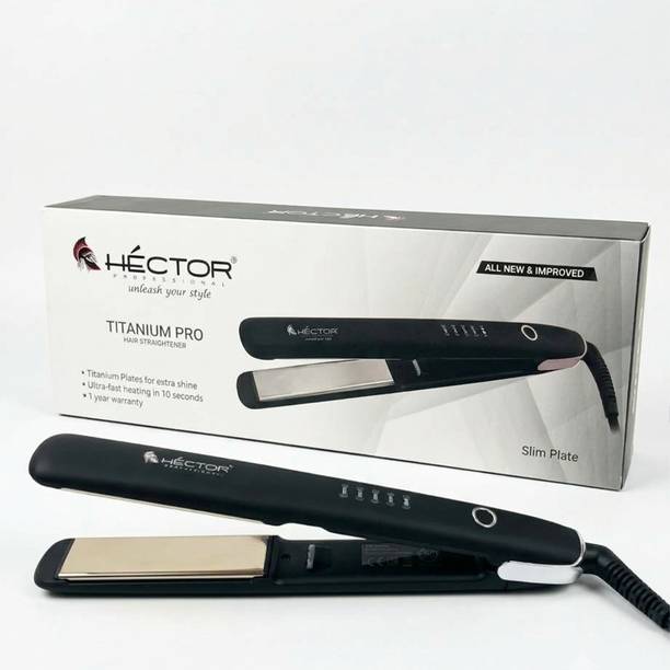 Hector Professional Broad Plate Titanium Hair Straightener - 10s Fast Heat & 1 Year Warranty HT-216 PRO Hair Straightener