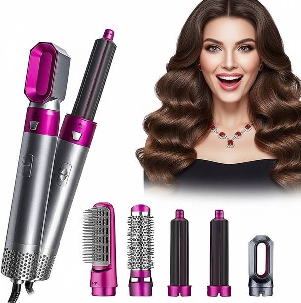 SmartTech 5-in-1 Hot Air Brush Hair Styler | Curling Iron, Blow Dryer & Straightener 3-Speed Heat Settings Detachable Design | Frizz-Free Styling for All Hair Types Hair Straightener
