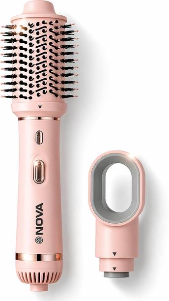 NOVA 3 in 1 Hot Air Brush for Women | One Step Dryer, Volumizer and NHP 8227 Hair Straightener Brush