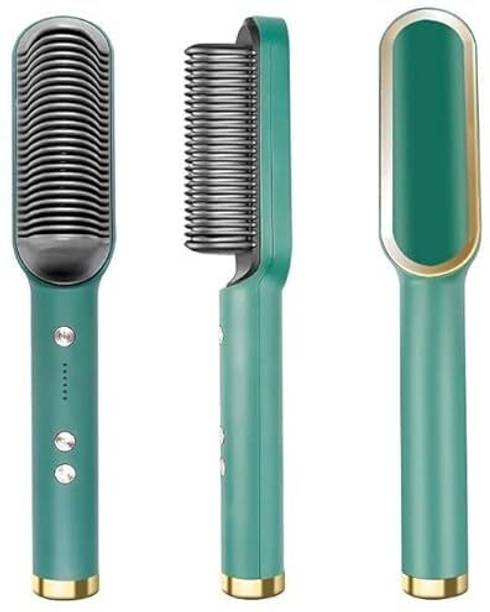 btcreation 2-in-1 Ceramic Hair Straightening Brush for Women, SmoothWave Comb Hair Straightener