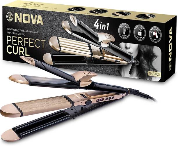 NOVA Keratin 4in1 Hair Styler- Curler,Crimper & Wavy NHS 805 Hair Straightener