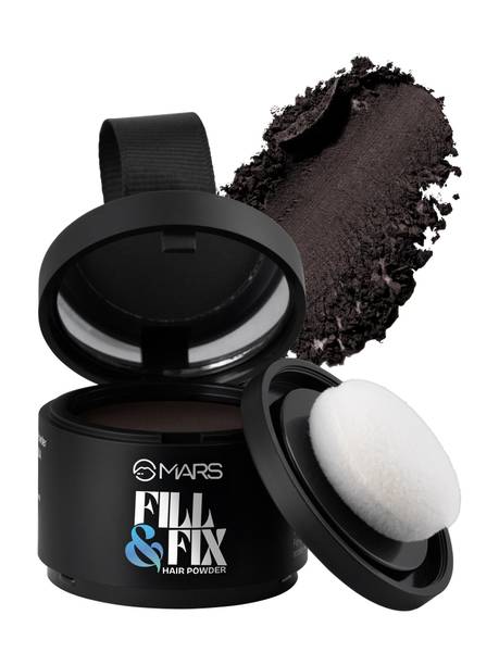 MARS Fill & Fix Instant Hair Cover Up Powder with Mirror & Puff , DARK BROWN