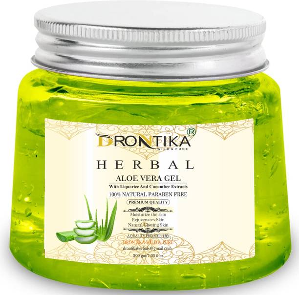 drontika Non-Toxic Aloe Vera Gel for Acne, Scars, Glowing & Radiant Skin Hair Gel