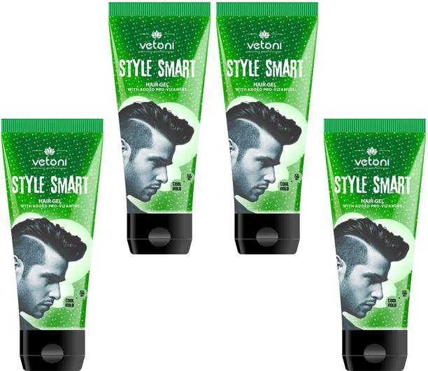 VETONI Styling Green Hair Gel Set Look ,Cool Hold with Pro Vitamin B5(pack of4)|240ml| Hair Gel