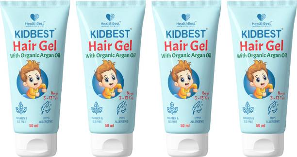 HealthBest Kidbest Hair Gel for 3-13 Years Kids | Each 50ml (Pack of 4) Hair Gel