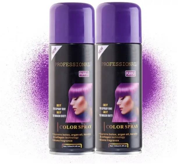 GULGLOW99 purple Temporary hair color Spray instant hair colour Combo Hair Spray