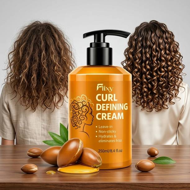 FLIXY Curl Defining Cream Hair Styling Cream for Frizz Free Look Hair Cream