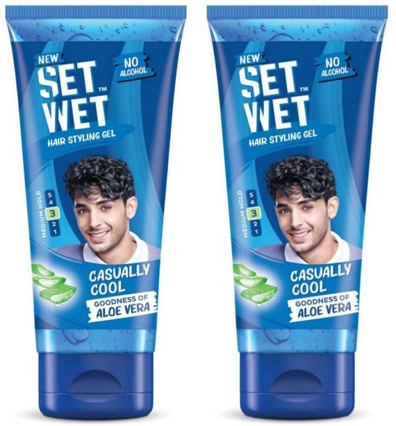 SET WET Cool Hold Hair Gel 50ml Pack of 2 With Aloe Vera Hair Gel