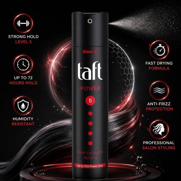 GLOW IT Taft Power Hold 5 Hair Spray 250ml – 72H Strong Hold Hair Spray
