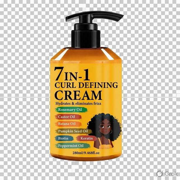FLIXY 7 in 1 Curl Defining Cream with Rosemary Oil, Castor Oil Hair Cream
