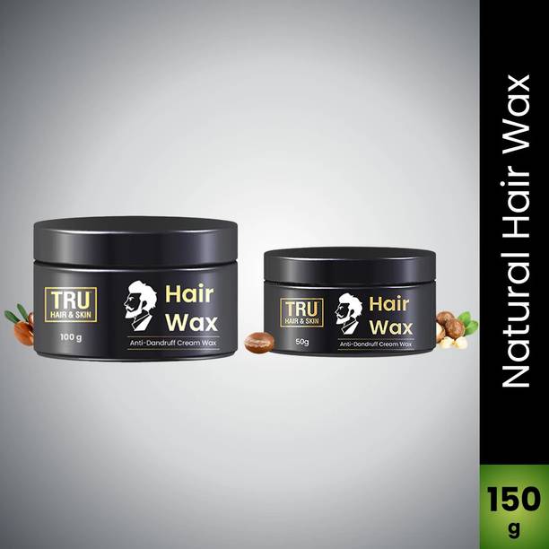 TRU HAIR & SKIN Natural Hair Wax | Strong Hold, Anti-Dandruff | Argan, Macadamia, Shea Butter Hair Wax