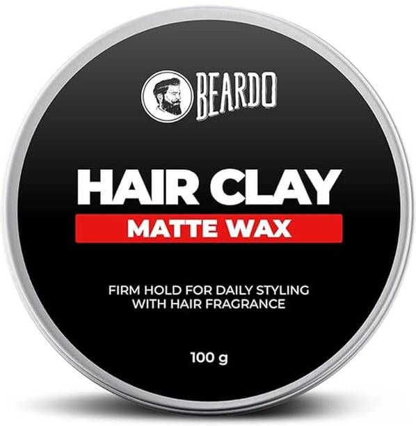 BEARDO Hair CLAY Wax for Men, 100 gm | Matte Finish with volume| Strong Hold re-stylable Hair styles | With Kaolin Clay | Used by salon professionals Hair Clay