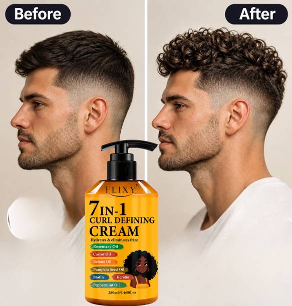 FLIXY Curl Defining Cream for Hair Styling & Frizz Control Hair Cream