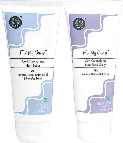 Fix My Curls Curl Quenching Moisture Bundle for Curly and Wavy Hair, 50g each Hair Gel