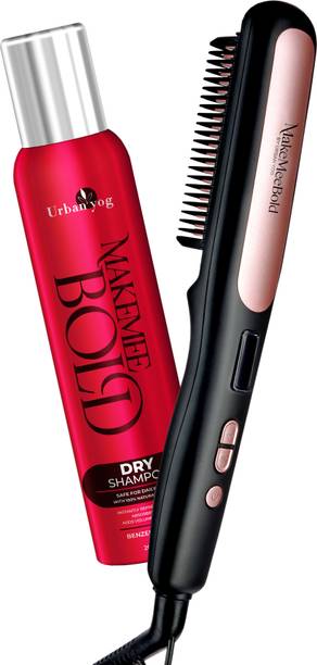 MakeMeeBold Combo of Hair Straightening Brush & Dry Shampoo Spray Hair Spray
