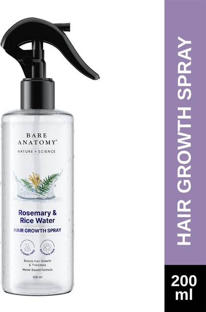 BARE ANATOMY Rosemary Water Spray for Hair Growth, Thickness & Hairfall Control, 100% Natural Hair Spray