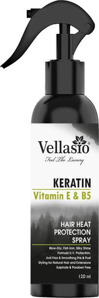 vellasio Hair Heat Protector For straightening Hair Spray with keratin vitamin E & B5 Hair Spray