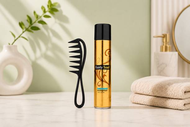 Lusty soul Hair Spray 400ml with Wide Tooth Styling Comb Hair Set Combo Hair Spray
