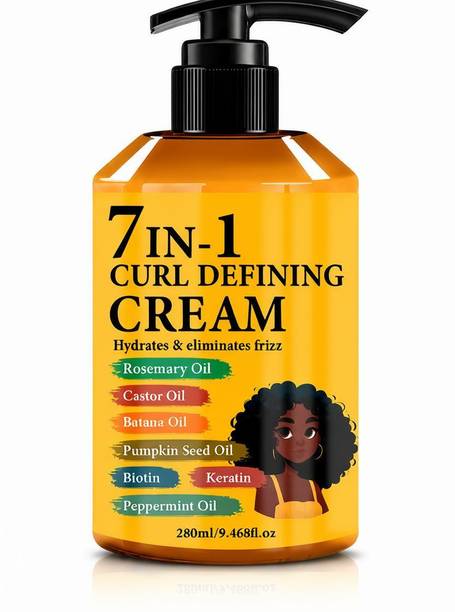 FLIXY 7-in-1 Curl Defining Cream for Frizz Control & Deep Hydration Leave-In Care Hair Cream