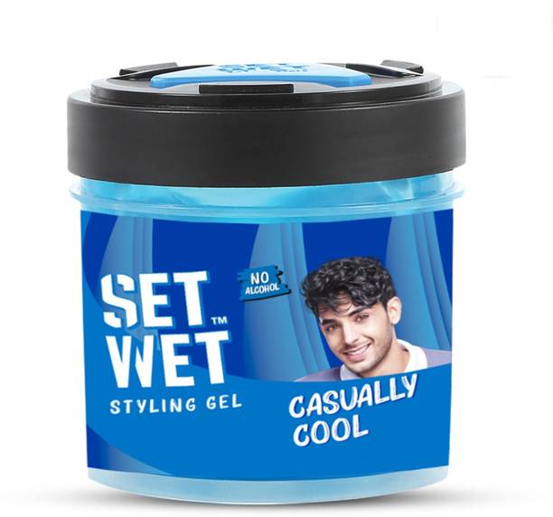 सेट वेट Styling Hair Gel for Men - Casually Cool for Medium Hold & High Shine,No Alcohol बालों का जेल