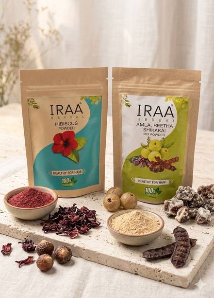 Iraa Herbal Amla shikakai Reetha Mix & Habiscus Powder (150 gm) Hair Powder