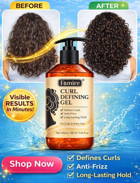 Famire Curl Defining Gel | Anti-Frizz Hair Styling Gel for Curly & Wavy Hair Hair Gel