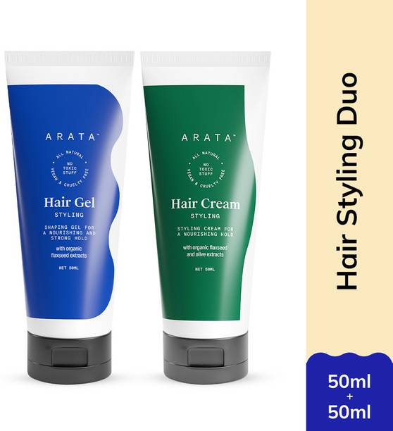 ARATA Hair Styling Combo | Gel & Cream | Medium - Strong Hold | Unisex Hair Gel