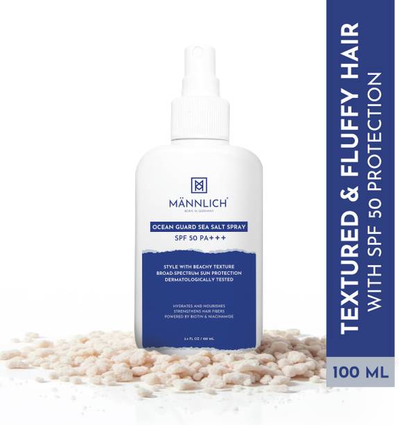 Mannlich Sea Salt Spray SPF 50 | Hair Volume, Texture, Heat/Sun Protectant & Matte Finish Hair Spray