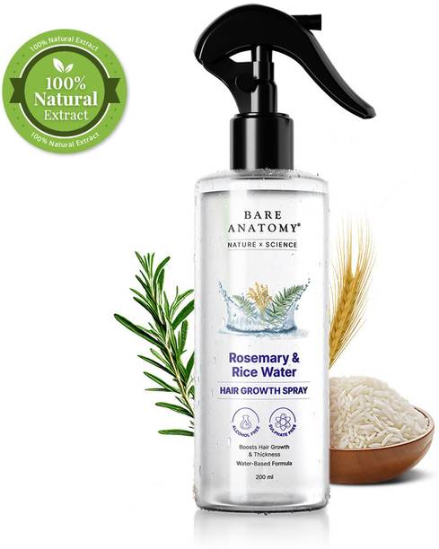 बेयर एनाटॉमी Rosemary Water Spray for Hair Growth, Thickness & Hairfall Control, 100% Natural बालों का स्प्रे