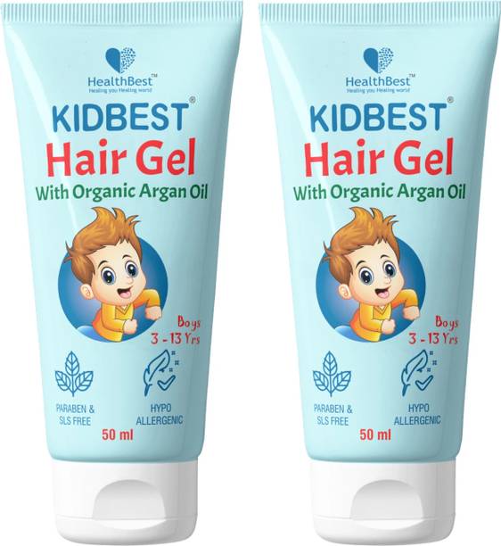 HealthBest Kidbest Hair Gel for 3-13 Years Kids | Each 50ml (Pack of 2) Hair Gel