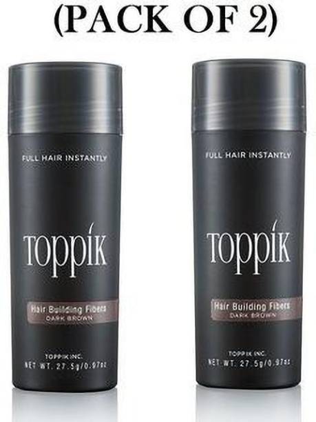 toppik Hair Building Fibers For Regrowth And Instant Styling Dark Brown Color 2 Units Hair Fiber