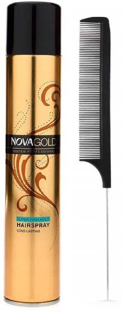 ROODILES Hair Spray & Tail Comb – Strong Hold | Shine & Salon Results at Home Hair Spray