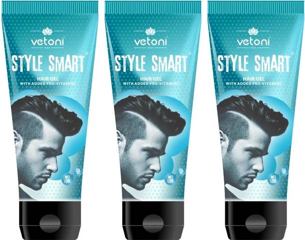 VETONI BLUE HAIR GEL FOR MEN-PARTY SHINE FOR STRONG HOLD& HIGH SHINE(pack of 3)|180ml| Hair Gel