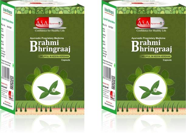 A&A Ayurvedic Brahmi-Bhringraj Capsule for Healthy Hair l Control hair Damage l Control Dandruff (60 Caps) l