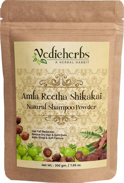 वैदिकहर्ब्स Amla, Reetha & Shikakai Natural Shampoo Powder for Hair Growth & Damaged Hair
