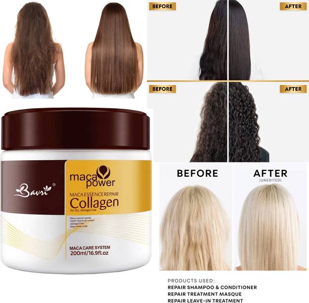 bavri Collagen Hair Mask For Smoothening Hair & Damage Repair of Dry Damaged