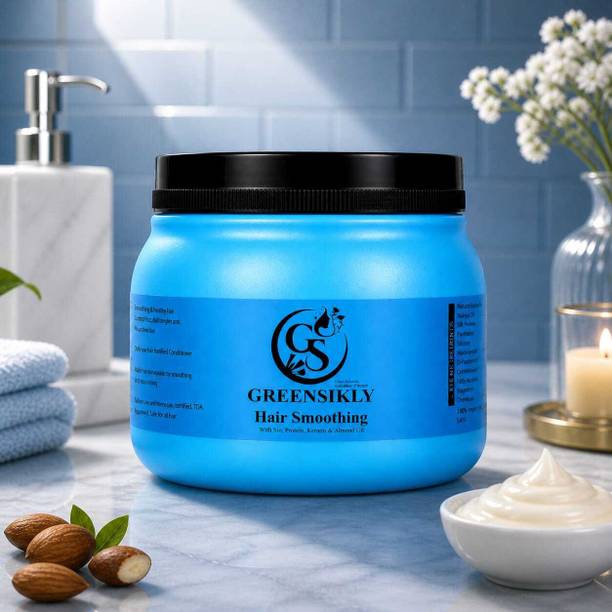GS GREENSILKY Smoothing Cream with Silk Protein ,Keratin & Almond Oil for Women