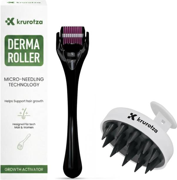 krurotza derma roller with hair scalp brush for men and women
