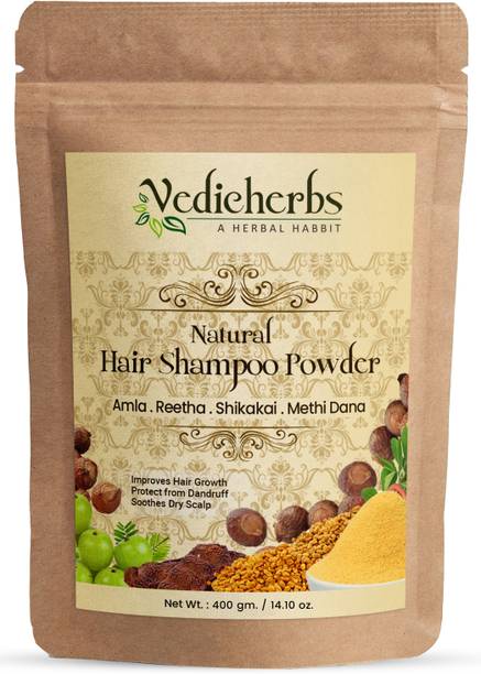 वैदिकहर्ब्स Natual Hair Shampoo Powder with Amla, Reetha, Shikakai & Methi for Healthy Hair